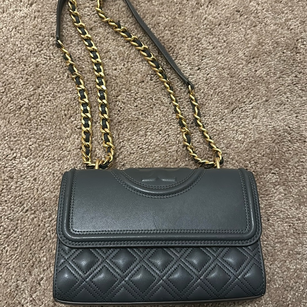 Gray Tory Burch shoulder or crossbody purse!